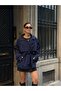 Oversized Buttoned Double-Breasted Trench Coat with Cape - 5