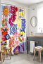 Popart Icons Patterned Shower Curtain, Bathtub Curtain 175X200Cm - 5