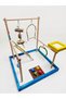 Wooden Bird Playground Stand - Bird Playground with Ladder and Swing and Intellectual Games 40X40X45 cm - 4