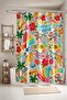 Colorful Summer Drawings Patterned Shower Curtain, Bathtub Curtain 175X200Cm - 3