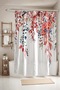 Red Dangling Flowers Patterned Shower Curtain, Bathtub Curtain 175X200Cm - 2