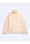 Relaxed Fit Turtleneck Knitwear Cream Sweater - 3