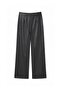 Leather Look Black Trousers - 4
