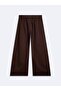 Flowy Wide-Legged Brown Trousers - 4