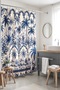 Navy Blue Palms Patterned Shower Curtain, Bathtub Curtain 175X200Cm - 5