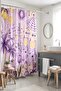 Purple Lavender and Lemon Motorcycle Patterned Shower Curtain, Bathtub Curtain 175X200Cm - 5