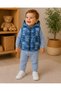 Baby Boy Hooded Zippered Lined Padded Vest Seasonal Cotton Top and Bottom 3-Piece Tracksuit Set - 3