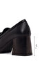 Women's Black Thick Heeled Leather Masculine Loafer Af170022Dv - 4