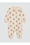 Beige Crew Neck Patterned Baby Girl Sleeping Bag