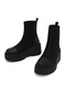 Women's Black Thick-Soled Fabric Boots Af220003Kk - 5