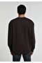 Relaxed Fit Round Neck Plain Men's Brown Sweatshirt - 2