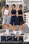 Women's 3-Piece Shorts Pack Gray Navy Blue Black Oversize Comfortable Fit with Pockets and Waist Tie