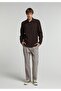 Regular Fit Shirt Neck Plain Men's Brown Long Sleeve Shirt - 3