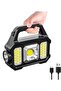Emergency Solar-powered Flashlight, Portable Multi-functional USB Rechargeable LED Spotlight