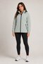 Women's Mint Green, Removable Hood, Water and Wind Resistant, Zippered, Raincoat Jacket