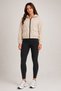 Women's Stone-Colored, Crinkle Fabric, Hooded, Zippered, Water and Wind Resistant Crop Raincoat - 3
