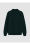 Ozmarka New Season Green Polo Collar Men's Sweatshirt - 5