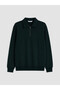 Ozmarka New Season Green Polo Collar Men's Sweatshirt - 4