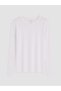 Vizyon New Season White Crew Neck Long Sleeve Men's T-Shirt - 4