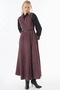 Belt Detailed Suede Dress Burgundy