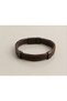 Bervano Chestnut Brown Leather Men's Bracelet - Modern Model with Braided and Plain Strips - 2