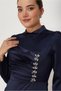 Draped Detail Satin Dress 46803 - 3