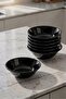 6 Pieces 18 cm Black Bowl Unbreakable Melamine Soup Bowl Salad Bowl (18 cm) - 2