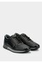 Black Leather Men's Sneakers - 2