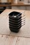 6 Pieces 10 cm Black Square Bowl Unbreakable Melamine Soup Bowl Sauce Bowl Snack Bowl (10 X 10 cm) - 2
