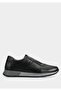 Black Leather Men's Sneakers