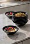 6 Pieces 18 cm Black Bowl Unbreakable Melamine Soup Bowl Salad Bowl (18 cm)