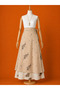 Women's Double-Sided Silk Blend Long Maxi Skirt Dress Plus Size Matching Tie