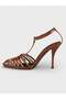 Women's Summer 11cm Thin Open Heeled Shoes - 574 0801 - Tan Patent Leather - 3