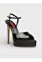 Women's summer open heel shoes - 574 100 - black patent leather - 2
