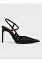 Women's summer 11cm stiletto heel sandals - 574 0131 - black crinkled