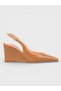 Women's Summer 9cm Thick Open Heeled Shoes - 574 1100 - Capuccino Patent Leather