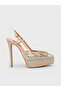 Women's summer 15cm thin closed heel shoe - 574 60 - beige satin
