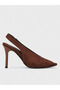 Women's Summer 11cm Thin Open Heeled Shoes - 230 3191 - Brown Suede