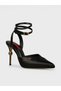 Women's Summer 11cm Thin Open Heeled Shoes - 602 8730 - Black - 2