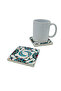 Karatay Medresesi Tile Pattern Printed Natural Stone Coaster 10X10 Kd-10