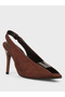 Women's Summer 11cm Thin Open Heeled Shoes - 230 3191 - Brown Suede - 2