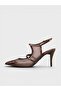 Women's Summer 9cm Thin Open Heeled Shoes - 574 8126 - Brown Patent Leather Mesh - 3