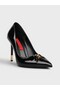Women's summer open heel shoes - 574 90104 - black patent leather - 2