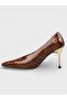 Women's Summer 9cm Thin Closed Heel Shoes - 574 8129 - Tan Crocodile - 3