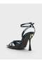 Women's summer 11cm thin open heel shoes - 574 0127 - navy patent leather - 4