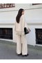 Tasseled Detail Loose Knitwear Poncho Top and Bottom Set - 3
