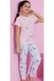 Girl's Frozen Printed Short Sleeve Pajama Set 2612 - 4