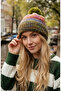 Norden ™   Pompom Ethnic Patterned Soft Textured Knitted Beanie 2748 - 3