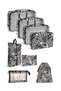 🏅   Premium 8-Piece Black and White Patterned Travel Luggage Organizer - Suitcase Packing Set Storage Boxes, Pouches - 2 Year Warranty