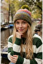 Norden ™   Pompom Ethnic Patterned Soft Textured Knitted Beanie 2748 - 2